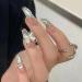 Long Press on Nails Long False Nail French Tip Fake Nails with 3D Butterfly Rhinestones Designs Glossy Full Cover Acrylic Nails for Women False Nails & Accessories - Buy Online on GoSupps.com