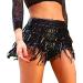 Yollmart Women's Sequins Tassel Skirts Shorts Booty Dance Festival Bottoms Medium Black