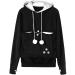 Angel zyj women sweater hoodies with cats dog bag pocket dog bag cat sweatshirt sweater hoodie hood hooded cat sweater bags long autumn winter big sizes black xxl