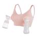 LEAPOVER Women Hands Free Breast Pump Breast Feeding Pump Pumping Bra Maternity Adjustable Nursing Bra (Pink L) L Pink