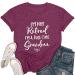 I'm Not Retired I'm a Full-time Grandma T Shirts for Women Graphic Funny Saying Mothers Gift Casual Short Sleeve Tops Wine X-Large
