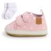 Baby Girls Boys Sneakers Toddler Shoes PU Leather First Walking Shoes Anti-Slip Infant Newborn Prewalker Sneakers for 0-18 Months with Sock 0-6 Months Pinkxin
