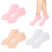 INBOLM 3pairs Silicone Socks Silicone Moisturizing Socks Women Foot Spa Pedicure Silicone Socks Silicone Socks for Cracked Feet Elastic Non Slip Multi Purpose(Skin Pink White)