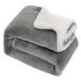 Qoier Double Sided Fluffy Winter Blanket Lightweight Simple Bedspread Thick for Adults Kids Home Office (Gray)