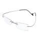 Jcerki Frameless Myopia Glasses Men and women Nearsighted Glasses -5.00 Strength Fashion Distance Spectacles Gray -5.0 Diopters