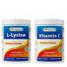 Best Naturals Lysine Powder 1 Pound & Vitamin C Powder 1 lb