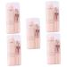 minkissy 5 Sets 8 in 1 Makeup Brush Dual Ended Cosmetic Brush Dual Headed Cosmetics Brush Girl Makeup Cosmetics Brush Lipstick Kit Foundation Brush Pink Plastic Travel The Face