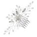 Ipetboom Bridal Pearl Comb Hair Comb for Girls Bride Hair Clip Girl Hair Clips Rhinestone Hair Comb Clip Pearl Hair Comb Pearl Hair Clips Bridal Tiara Accessories Women's Wedding Zinc Alloy