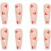 JustoTry 24 Pcs Long Red Heart Diamond Press on Nails - Ballerina Stick on Acrylic False Nails for Women - Nail Art Decoration - Buy Online on GoSupps.com
