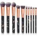 Nevsetpo Marble Makeup Brushes Set - 10+2pcs Synthetic Foundation Eyeshadow Contour Brushes for Girls in Marble Black - Buy Online on GoSupps.com