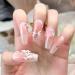 Temperament manicure hand-wearing a pink bow with drilling sweet powder manicure finished transparent student princess spice girl.(XS) - Buy Online on GoSupps.com