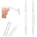 Sibba Glass Cuticle Pusher 2 Pieces Double Sided Nail File Manicure Stick Professional Precision Cuticle Crystal Gel Polish Remover Nail Salons Care Tools Women Abrasive Surface Scraper Cleaner Set 2pcs (Transparent)