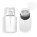 AKOAK Pack of 2 Push Down Empty Lockable Pump Dispenser Bottle for Nail Polish and Makeup Remover 200ml(6.8oz) Black and White Top Cap
