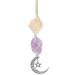 WULILONG Rose Quartz Amethyst Pendant Crystal Car Hanging Ornament Hanging Car Charm Healing Crystal Accessories Cry stal Stones Reiki for Meditation Protection (Topaz + Amethyst)