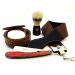 Men's Wood 5 Pieces Cut Throat Straight Edge Razor Strop Bowl Brush & Soap Shaving Gift Set/Kit