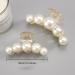 Elegant Geometric Pearl Hair Claw for Women and Girls | Non-Slip White Acetate Hair Clip for Thick and Thin Hair | Rhinestone Detailing - Buy Online on GoSupps.com
