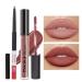2pcs Matte Light Rosey Nude Lip Liner and Lipstick Makeup Set  Liquid Lipstick 24H and Lip Liner Set Matt Ink Liquid Lips Make Up Waterproof Long Lasting High Impact Color Seductress (29) N29
