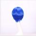 BGHJUE Women's Short Blue Synthetic Wig - Halloween Blunt Cut Straight Middle Part Hair - Buy Online on GoSupps.com
