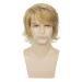 Men's Short Fluffy Layered Blonde Wig - Natural Synthetic Hair for Halloween Cosplay - Buy Online on GoSupps.com