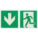Notlok Safety Work - emergency exit sign illuminating 15x30 cm |PVC plate with foam adhesive tape |DIN EN ISO 7010 DIN67510 |Escape path signs illuminating - different configurations emergency exit - down (left) 30 x 15 cm 1 piece