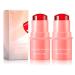 Milk Jelly Blush Milk Cooling Water Jelly Tint Milk Jelly Tint Milk Jelly Blush Milk Lip and Cheek Stick Long Lasting Milk Blush Cooling Water Tint Sheer Lip (1 Ounce (Pack of 1) Pink) 0.5 ml (Pack of 2) Pink