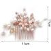 Bride Wedding Hair Comb Rhinestone Hair Clip Pin Pearl Bridal Headpiece for Women and Girls Rose Gold - Buy Online on GoSupps.com