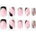 24pcs Short Square French Tip False Nails Pink & Glitter Gold Stick on Nails - Nail Art Accessories for Women and Girls - Buy Online on GoSupps.com
