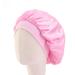 LEORX 5pcs Children Sleeping Cap Soft Satin Bonnet Wide Elastic Band Night Cap for Kids (Yellow  Purple  Black  Pink  Red)