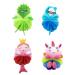 Beaupretty Loofah Sponge 4 Pieces Kids Bath Sponge Animal Loofah Children Lovely Bath Balls Cartoon Body Shower Ball Spa Puff Scrubber Kids Bath Sponge