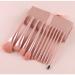 11-Piece Pink Makeup Brush Set - Eye Shadow Blusher & Powder Brushes with Wood Handles | International Shipping - Buy Online on GoSupps.com