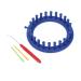 Katech Round Knitting Looms Set 14 cm Diameter Blue Plastic Weaving Looms Scarf Hats Making Tools DIY Crocheting Handmade Craft Kit with a Crochet Hook and Needle for Knitting Lovers (Blue) Blue (14 cm / 5.5 inch)