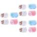 Healvian 12 boxes cartoon pupils box case container for eye contact contact case container for contact lenses carrying bag eye care box beauty mirror PP-plastic invisible