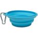 Silicone Dog Bowl with Carabiner - 250ml Lightweight Water Bowl for Dogs & Cats - Ideal for Travel - Light Blue - Buy Online on GoSupps.com