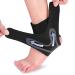 REHABA Ankle Brace for Sprained Ankle - 1 Pair of Adjustable Ankle Support Compression Straps - Professional Ankle Brace  Upgraded Version of Volleyball Ankle Support Men & Women (Large  black) Large black