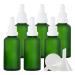 Zeoabsy 6 pieces 50 ml frosted green glass pipette bottle with white originality lock pipette ring empty clear glass bottle glass pipette drip bottle for essential oils aromatherapy 50ml green