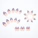 24Pcs Short Blue Line Almond Press on Nails - Glossy Geometric French Tips for Women - Buy Online on GoSupps.com