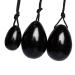 Gemhub black obsidian yoni egg massage stone 3 pieces natural chakra healing yoga practice eggs to train pelvic muscles cone exercise black obsidian
