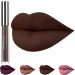 Kisshine Lip Gloss Matte Brown Lipgloss Long Lasting Liquid Lipstick Velvet Lipglaze Waterproof Lips Makeup for Women and Girls Pack of 1 (Brown 11#)