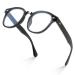 VISOONE Round Blue Light Blocking Glasses Square with Anti Computer Glare for Gaming Men Women