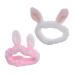 Minkissy 2pcs Bunny Ear Headband Set - Soft Makeup Hairband & Shower Face Wash Wrap for Women (Pink & White) - Perfect for Beauty & Skincare - Buy Online on GoSupps.com