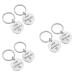 Coheali 2 pieces Valentine's Day key trailer Pair rings Men's gifts Key holder for wallet Couple stainless steel key trailer brass key pendant steel colorx3st 5.2x2.5cmx3pcs