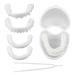 Brigtviee Temporary prostheses teeth false teeth cosmetic veneers teeth at the top and bottom immediate veneers with mini tweezers for men and women recover trust smile 2 pairs