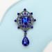 Shop Something Blue Crystal Dangle Drop Black Brooch Pin for Women & Men - Elegant Dress Suit Jewelry - Buy Online on GoSupps.com