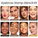 Eyebrow Stamp Stencil Kit - Waterproof & Smudge-Proof Brow Shaping with 24 Reusable Stencils - Medium Brown - Buy Online on GoSupps.com