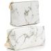 2Pcs Makeup Bag Small Cosmetic Bag for Purse Travel Makeup Pouch Waterproof Toiletry Bag Cosmetics Organizer for Women and Girls marble