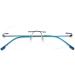 KoKoBin Round Rimless Reading Glasses - Super Light Titanium Alloy - Blue 2 Diopters - Unisex Reading Aid - Buy Online on GoSupps.com