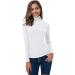 VOBCTY Women's Lightweight Slim Fit Turtleneck Active Shirt - White, Small - Buy Online on GoSupps.com