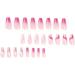 Justotry 24 Pcs Swirl Gradient Pink Fake Nails with Flower Patterns - Medium Acrylic Coffin False Nails for Women - Pretty Ballerina Stick on Nails for Nail Art - Buy Online on GoSupps.com