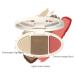 Go Ho 3-In-1 Contour Highlighter Blush Palette - Silky Smooth Pressed Powder for Face Sculpting and Daily Makeup - Buy Online on GoSupps.com
