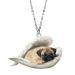 Plbge pet 2d flat necklace sleeping dog necklace cute angel necklace personality gifts o7x6 for pet lovers for young girls gifts e unit size